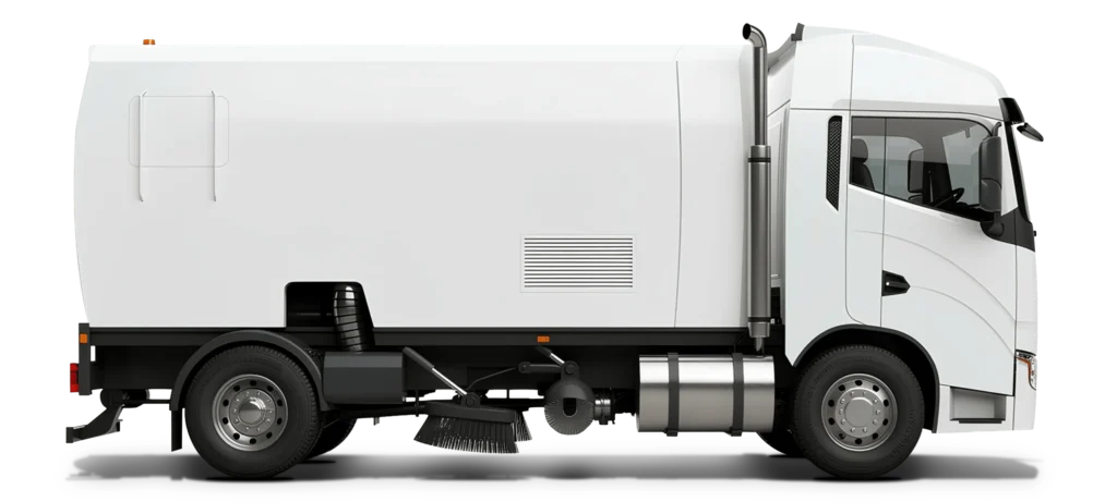 Kehrmaschine auf LKW-Fahrgestell mit Wilfatec-Steuerungstechnik